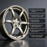 Jantes forgées monobloc 5x114.3 5x120 6061-T6 Bronze Satiné 6 branches Classique JDM Concave pour BMW M4 Supra BRZ Mustang JWL VIA Personnalisées