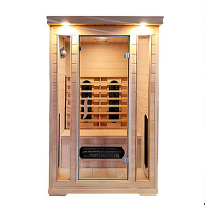 Роскошная современная умная инфракрасная сауна для помещений с низким уровнем электромагнитного излучения, электрическая, с панелью управления, для 2 человек, для комплексного оздоровления - Product Image 3
