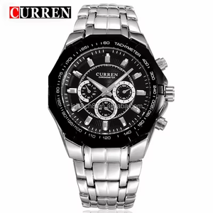 นาฬิกาข้อมือควอตซ์แฟชั่นหรูสำหรับผู้ชาย CURREN 8084 หน้าปัดอนาล็อก กันน้ำ 30 เมตร สายสแตนเลส สไตล์สปอร์ตและธุรกิจ - Product Image 1