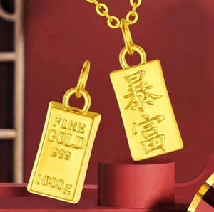 고급 패션 순금 <span class=keywords><strong>24K</strong></span> 골드 참 펜던트 18K 금 체인 목걸이 파인 주얼리 여성 신부 약혼 주얼리 - Product Image 2