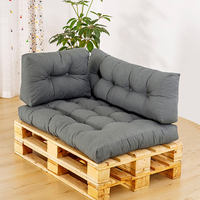 Coussin de siège pour palette de terrasse imperméable haute densité avec support ergonomique pour le dos et oreiller de repos pour usage quotidien en extérieur, jardin et terrasse