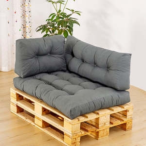 Coussin de siège <span class=keywords><strong>pour</strong></span> <span class=keywords><strong>palette</strong></span> de terrasse imperméable haute densité avec support ergonomique <span class=keywords><strong>pour</strong></span> le dos et oreiller de repos <span class=keywords><strong>pour</strong></span> usage quotidien en extérieur, jardin et terrasse - Product Image 3