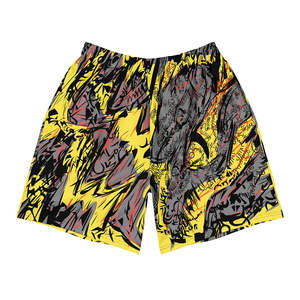 Pantaloncini Sportivi Lunghi con Stampa Grafica Dinosauro XS/XSs, Moda Streetwear, Chiusura Elastica in Vita, Lunghezza al Ginocchio, in Poliestere Stampato - Product Image 1