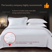 Parure de lit d'hôtel personnalisée en coton, quatre pièces, housse de couette blanche, drap, taie d'oreiller, kit pour lit simple ou double