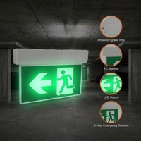 Signalisation de sortie murale, éclairage LED d'urgence IP65 avec 12 têtes de lampe, batterie nickel-cadmium de secours