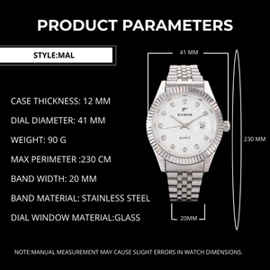 Montre de luxe pour homme, chronographe sport à quartz, étanche, avec date, <span class=keywords><strong>loupe</strong></span>, <span class=keywords><strong>lunette</strong></span> cannelée et index en cristal - Product Image 6