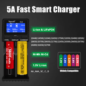 Dual-khe cắm nhanh chóng Thông Minh Pin Sạc 5A Lithium ion có thể sạc lại LED/LCD hiển thị 48V Điện áp đầu ra tương thích EU Anh AU chúng tôi - Product Image 2