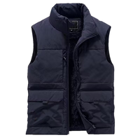 Gilet court formel d'été pour homme en nylon avec fermeture éclair, multiples poches, col rond, gaufré, effet usé, 240g