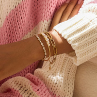 2025 nouveau INS chaîne minimaliste trombone Bracelet circulaire Zircon classique 18K plaqué or sport Moissanite Bracelets Bracelets
