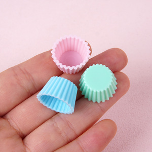 ถาดเค้กพลาสติกขนาดเล็ก DIY, ของเล่นอาหารจิ๋ว, ถ้วยขนมหวาน และภาชนะใส่เค้กทำมือ - Product Image 4