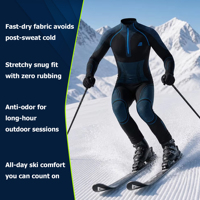 Alpine PRO Pakaian Dalam Ski Pria Bernapas Cepat Kering untuk Ski Kebugaran Olahraga Musim Dingin Pakaian Dalam Termal Luar Ruangan untuk Pria