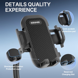 Support de téléphone pour voiture ESEEKGO CH-15, support de téléphone pour voiture à ventouse ABS, base stable réglable extensible, rotation à 360° - Product Image 2