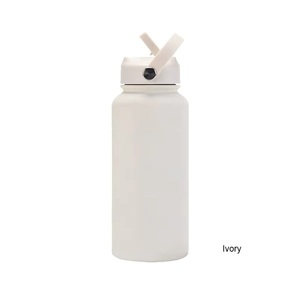 Stainless Steel Vacuum <b>Insulated</b> Water Bottle 18oz 22oz 32oz with Straw Lid Handle for Travel - Product Image 1