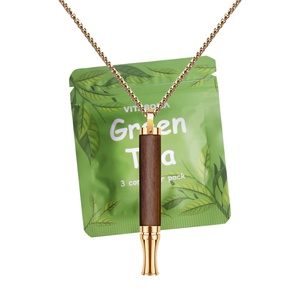 Diffuseur d'huiles essentielles en acier inoxydable plaqué or pour soulager la dépression et l'anxiété, tube diffuseur, collier anti-anxiété et anti-tabac - Product Image 4