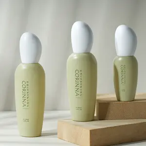 Oval Body Oil Body Lotion Glass Bottle With 30g 50g Cream Glass Jars And Dark Green 120ml 100ml Glass Serum Bottle With Pump