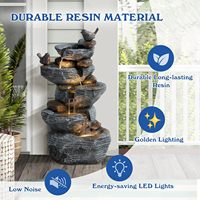 Fontaine d'eau en résine imitation ardoise, cascade empilée, décoration de jardin intérieure et extérieure