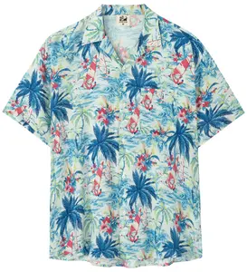 Cheap price Hot Sale Customized Hawaiian Mens Shirts Fashion island Short Sleeve Shirts For Men Casual Printing Shirt