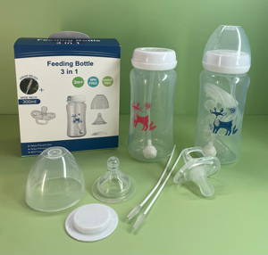 Bouteille d'alimentation pour bébé à large ouverture sans BPA 3 en <span class=keywords><strong>1</strong></span> avec tétine en silicone, <span class=keywords><strong>biberon</strong></span> pour nourrissons nouveau-nés, prix direct d'usine en gros - Product Image 2