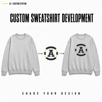 Sweat-shirt col rond en mélange de coton 300G, 55% coton 45% polyester, doux, poids moyen, décontracté, vente en gros