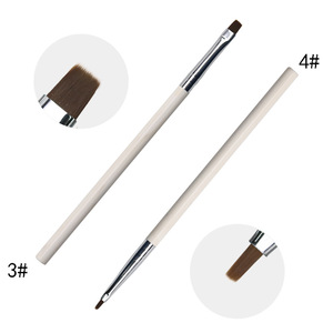 Pinceau stylo en nylon pour nail art UV, petit, rond, plat, biseauté, avec manche acrylique, pour la peinture au gel et la décoration des ongles, outil de manucure professionnel - Product Image 5