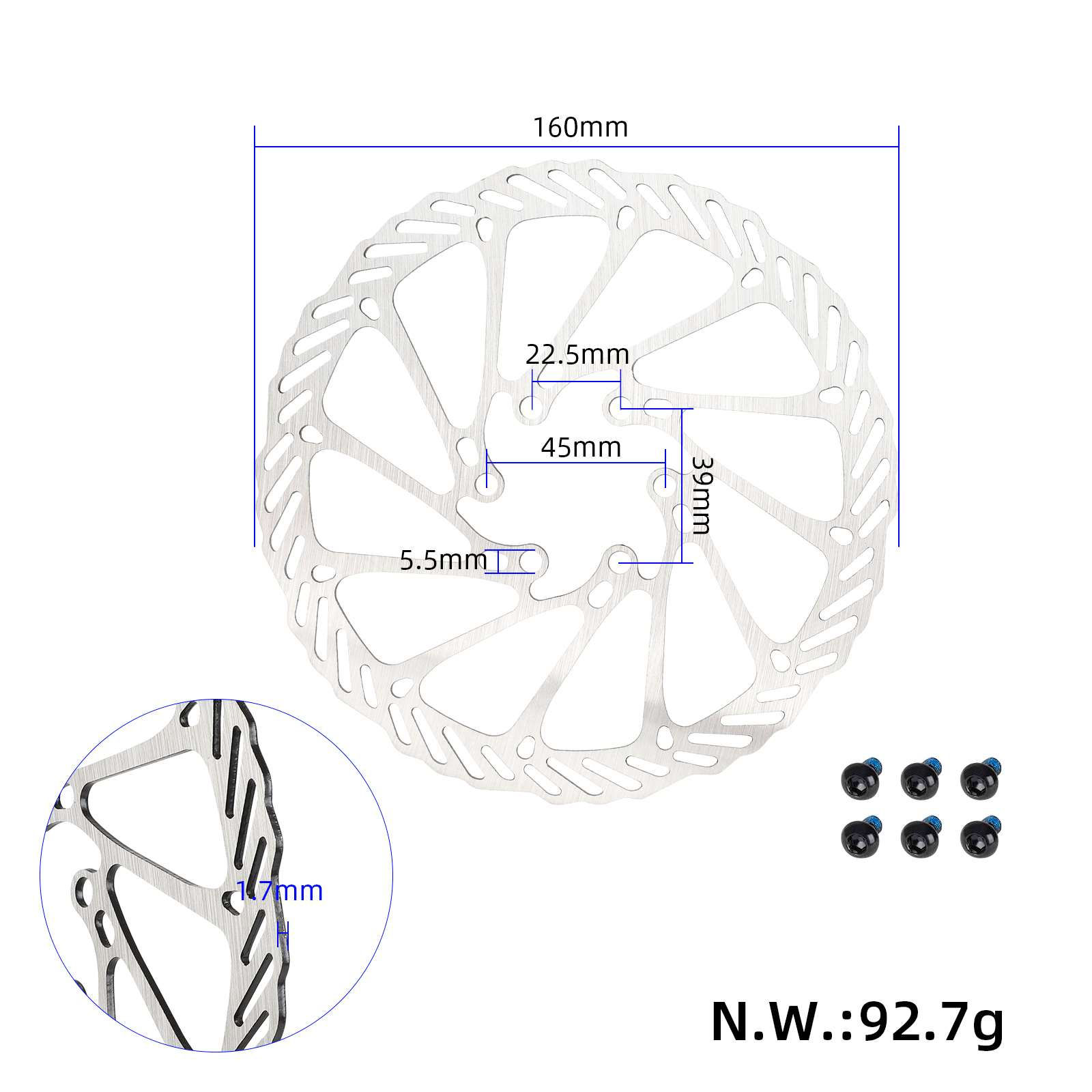 160mm*45mm Seis Agujeros 4915.00