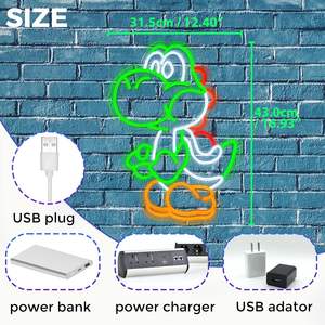 Letrero de Neón de Anime con Dinosaurios, Luz LED de Neón para Decoración de Pared de Dormitorio, Decoración Estilo Mario para Sala de Juegos - Product Image 2