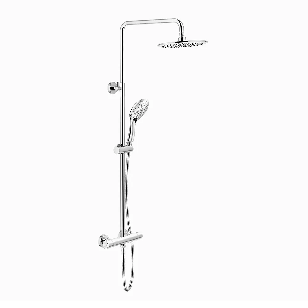 SB1550 fisso palmare doppio soffione doccia Set cromato 304 In acciaio inox doccia parete del bagno In tubo di pioggia colonna doccia