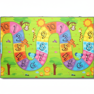 Tapis de jeu simple face 200x140x1,2 cm XPE pour bébé-Mousse non toxique imperméable enroulable Numéro coloré Route Colurful - Product Image 1