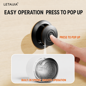 Round Push Button Concealed Spring Mechanism Flush Mount Pop up <strong>Pull</strong> <strong>Knob</strong> Cabinet Drawer Handle Furniture Handles - Product Image 6