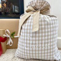 DANCURKEY Sacs cadeaux à cordon rayés et sacs de Noël de luxe à carreaux, vierges, pour décoration de fête de Noël, vente en gros