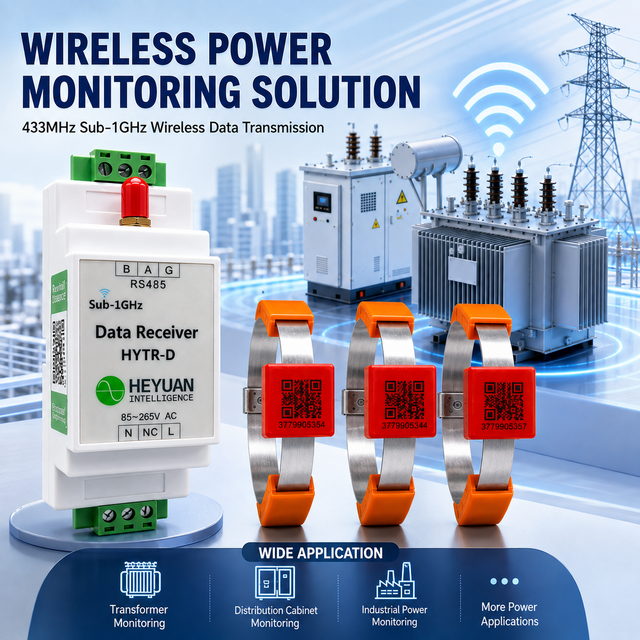 Heyuan Battery Free Wireless Temperature Sensor for Traction Substation Circuit Breaker Contact Over Temperature