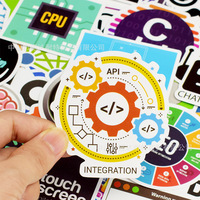50 pegatinas adhesivas creativas de programación para tazas, ordenadores, equipaje, PVC troquelado con diseño de software para geeks