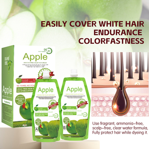 OEM No Dark Skin 5 Minutes Apple Hair Dye 96 Fast Black Hair Cream 500ml * 2 Natural Apple Hair <span class=keywords><strong>Color</strong></span> - Product Image 3