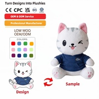 Peluche personnalisée, poupée, mini-peluche, sweat à capuche avec patch poisson, peluche chat, merchandising de marque de café, fabricant de peluches personnalisées, boîte surprise