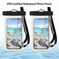 Pochette étanche pour téléphone IPX8, sac étanche transparent en PVC, étui étanche pour écran tactile sous-marin pour la natation, la plage, les voyages, 6,7 pouces