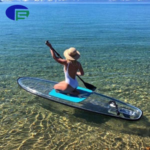 Venta al por mayor claro fondo transparente Surf Sup Stand up Paddle Board plástico cristal transparente Canoa kayak - Product Image 6