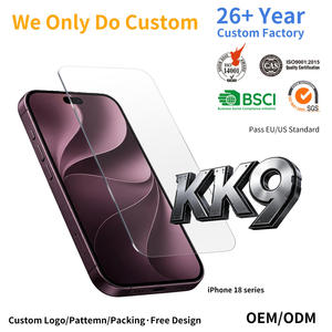 ฟิล์มกระจกนิรภัย OEM KK9 สำหรับ iPhone 18/18Pro/18 Pro Max รุ่นใหม่ ความแข็ง 9H+ ป้องกันการกระแทก ฟิล์มใส - Product Image 1