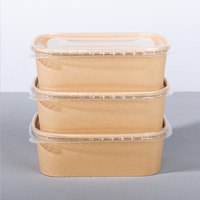 Boîtes d'emballage pour repas en papier kraft recyclable et personnalisable, avec couvercle, pour sushis, nouilles, plats à emporter, de la marque Chinese Bio Fast Food