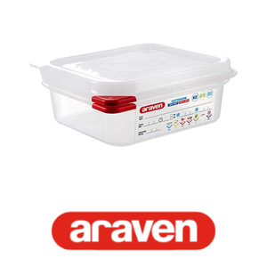 Polypropylene GN 1/6 Food Pan 17.6 × 16.5 × 6.5 h cm, with Lid, -40/+95 °C Araven - Product Image 4