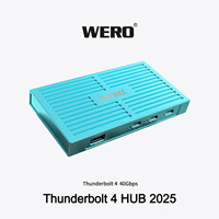 Hub Thunderbolt 4 Aluminium Tanpa Kipas 40Gbps USB-C Dock 200g Portabel 4 Port Thunderbolt Catu Daya 135W untuk Laptop