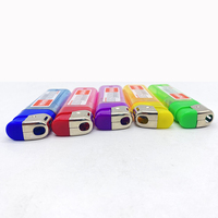 Briquet de camping jetable en plastique de qualité supérieure, classique, coupe-vent, design mince et transparent, pour cigarettes