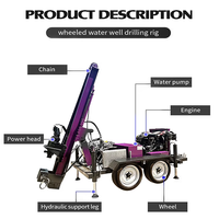 Machine de forage en eau profonde, tête rotative hydraulique puissante, couple fiable, équipement de forage de puits d'eau portable
