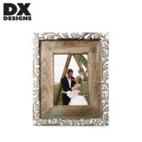 Bingkai Foto Kayu Rustic Motif Bunga DX Designs 4x6 5x7 8x10 Inch, Bingkai Foto Vintage Distressed untuk Dekorasi Pernikahan dan Rumah