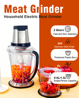 Hachoir Électrique et Broyeur à Viande Mini, Préparateur de Purée de Fruits et Légumes, Lames en Acier Inoxydable, 350W, Appareil de Cuisine Ménager