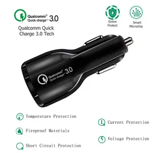 3.1A QC3.0 <b>12V</b> 24V Car Adapter <b>Socket</b> Splitter Cigarette Lighter with Dual USB Fast Charging Ports - Product Image 3
