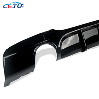 Diffuser bibir Bumper belakang mobil tampilan karbon ABS hitam mengkilap dengan lampu rem untuk BMW E90 E91 M Sport 320i 325i 330i 335i 2006-2011