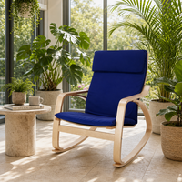 Vente d'usine : Fauteuil relaxant et à bascule de luxe en bois pour salon, design tendance en bois courbé, confortable, en promotion