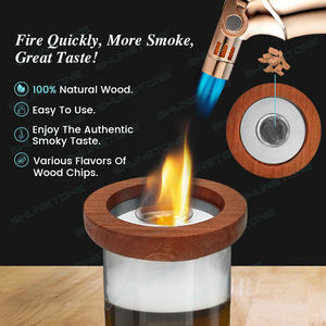 ホットプレミアムウッドカクテルウイスキースモーカーインフューザーキット、トーチとスモーキングウッドチップスギフト紙箱ウイスキーギフト男性用 - Product Image 4