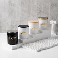 Support de bougie personnalisé pour centre de table, emballage décoratif, design rechargeable, coupelle à bougie ronde en verre avec boîte