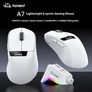 Mouse Inalámbrico para Juegos <span class=keywords><strong>Free</strong></span> <span class=keywords><strong>Wolf</strong></span> A7, Ligero, PAW3311, Pantalla LED RGB, Óptimo para Usuarios Diestros, Ergonómico, Recargable - Product Image 5